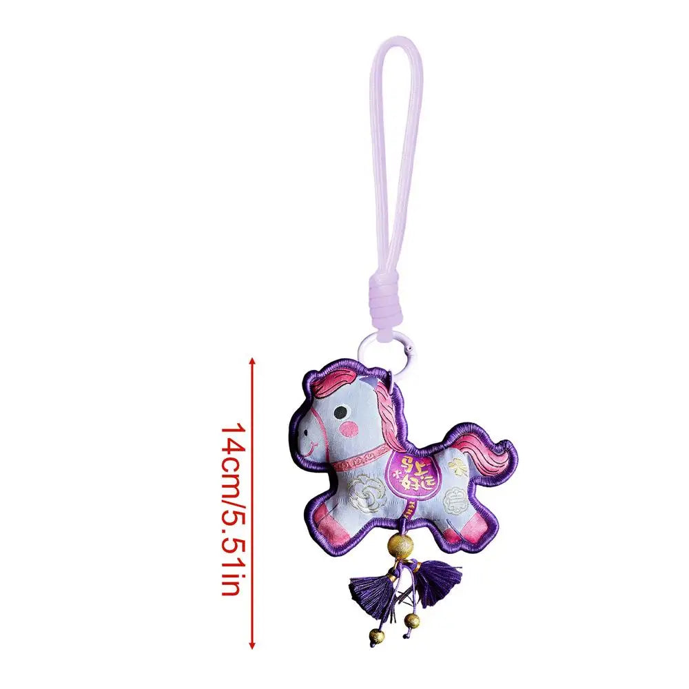 Horse Year Ornament 2026 Good Luck Lunar New Year Decor Embroidered Horse Spring Festival Ornament For Kids Friends Family Home Peaceful Pleasures Health and Wellness 02 China Mainland