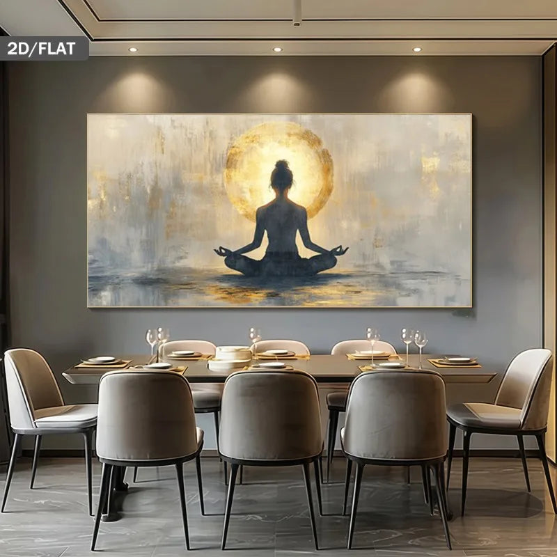 Abstract Zen Female Meditation Canvas Print | Minimalist Wall Art Canvas Wall Art Print Peaceful Pleasures Health and Wellness