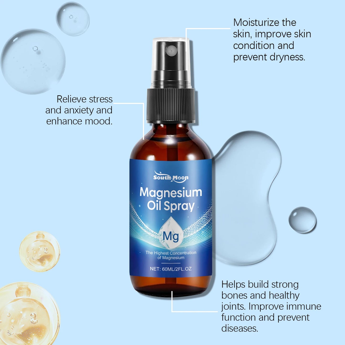 South Moon Magnesium Oil Body Spray – Tea Tree & Vitamin E 60ml