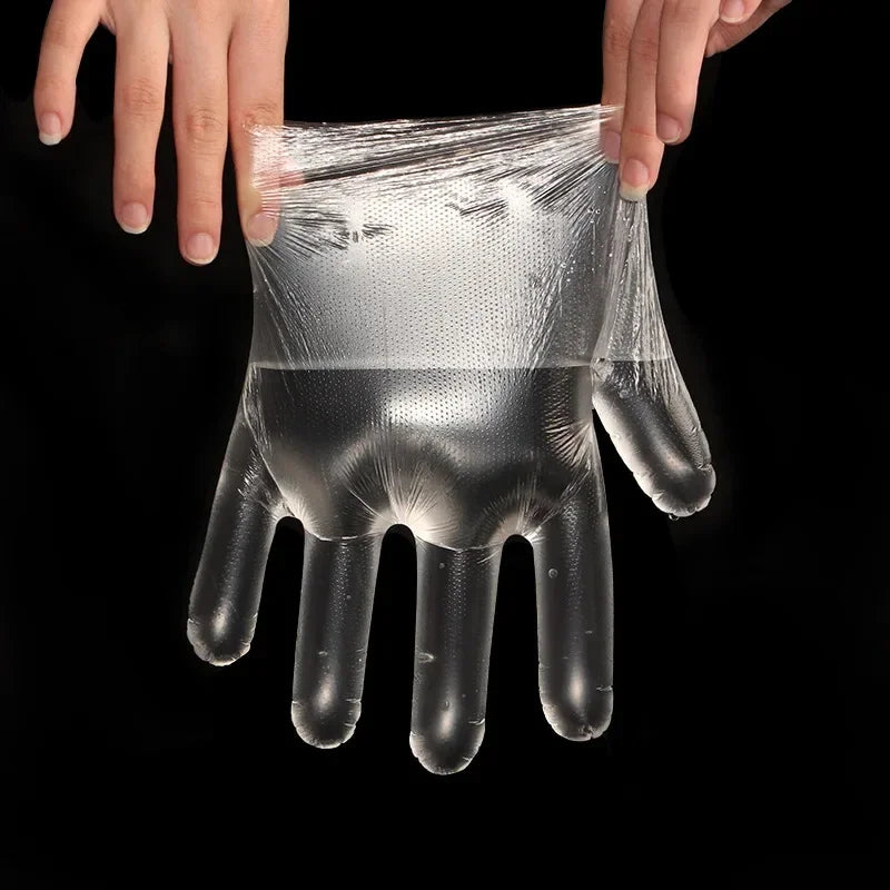 Clear Disposable Gloves Transparent Plastic Gloves Latex Free Food Prep Safe Gloves for Cooking Cleaning BBQ Kitchen Things Peaceful Pleasures Health and Wellness