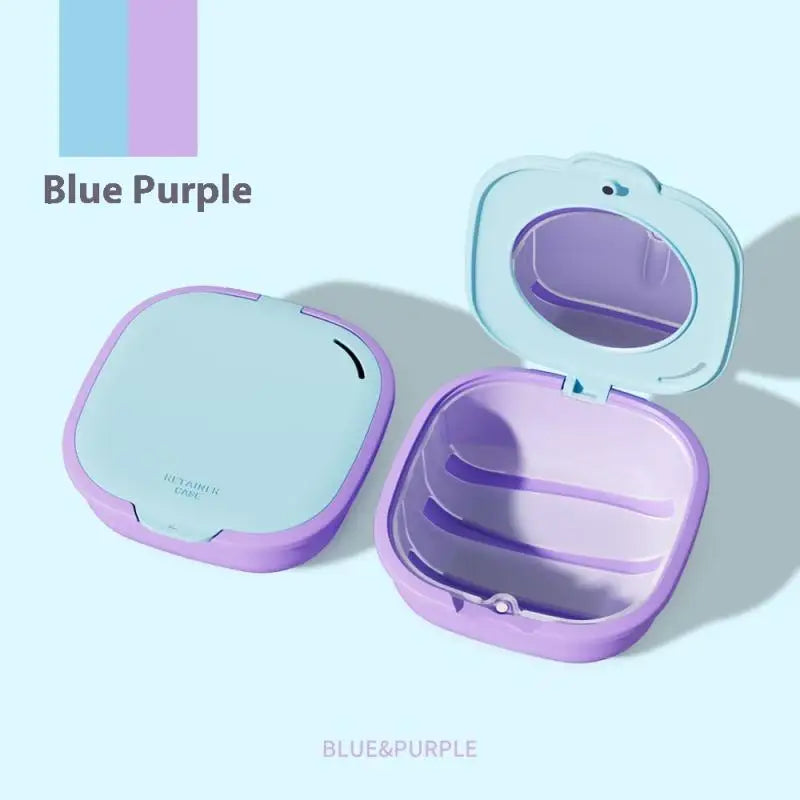 Retainer Case with Drain Basket & Mirror | Portable Dental Box