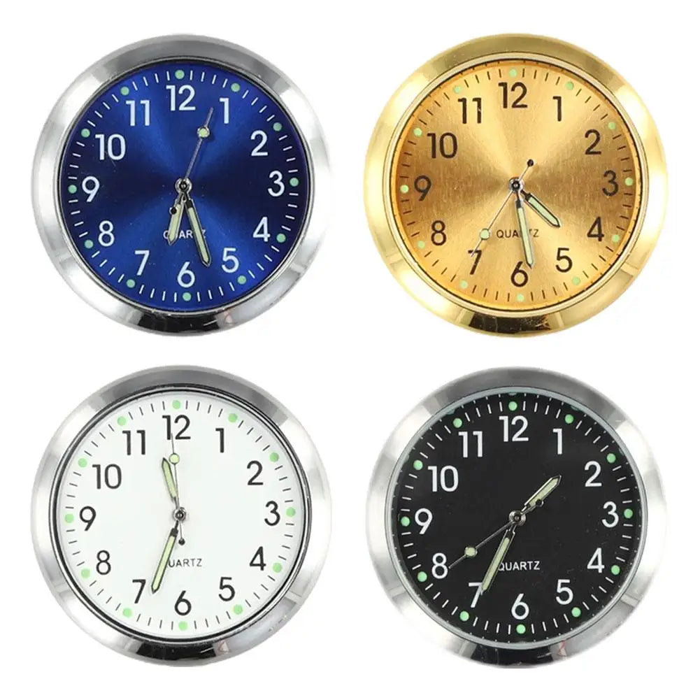 Car Mounted Metal Clock Watch Mechanics Quartz Clocks Mini Digital Clock Stick-on Car Internal With Double-sided Tape Peaceful Pleasures Health and Wellness