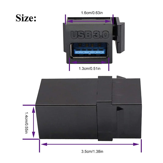 USB To USB Adapter Female To Female Connector for Wall Plate Outlet Panel USB 3.0 Keystone Jack Inserts Easy Installation Peaceful Pleasures Health and Wellness