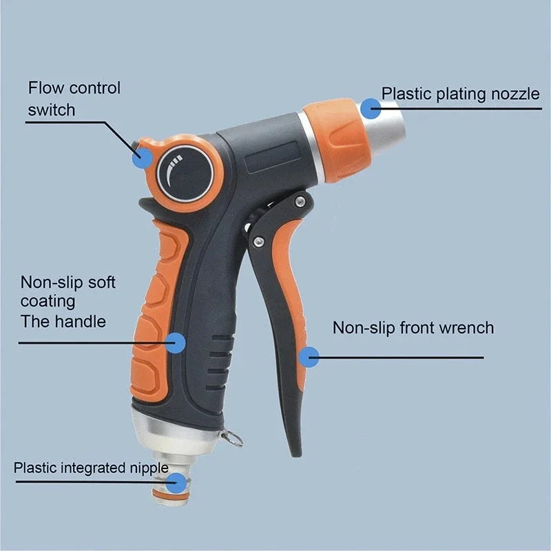 Hose Water Spray Gun Adjustable Car Wash Gun Garden Spray Portable High Pressure Gun Sprinkler Nozzle Garden Water Jet Peaceful Pleasures Health and Wellness