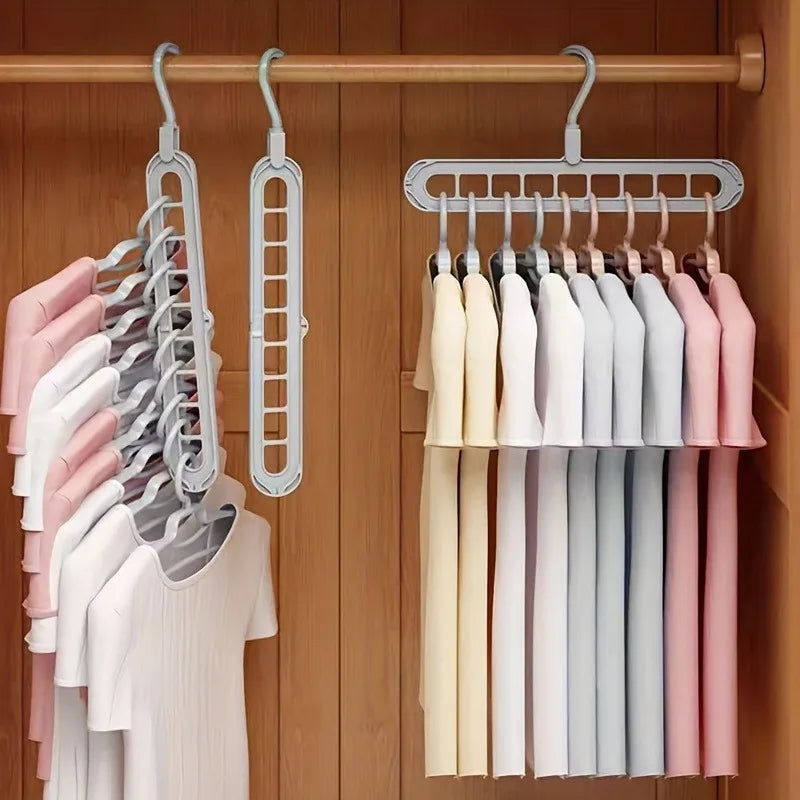 3-Pack Foldable Space-Saving Clothes Hangers | Plastic Rack