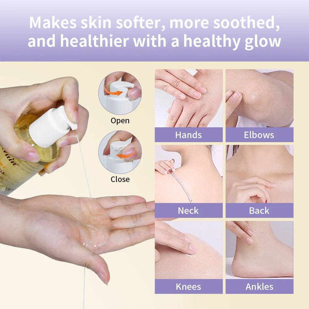 Lakerain Moisture Drenching Body Oil Deeply Hydrating Long Lasting Nourishment Glossy Skin Non-Greasy Cream Flavor Body Oil Peaceful Pleasures Health and Wellness