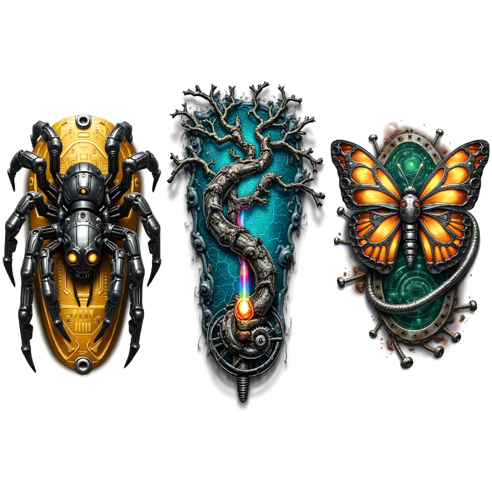 9-Piece Waterproof Temporary Tattoo Stickers – Wolf & Bear