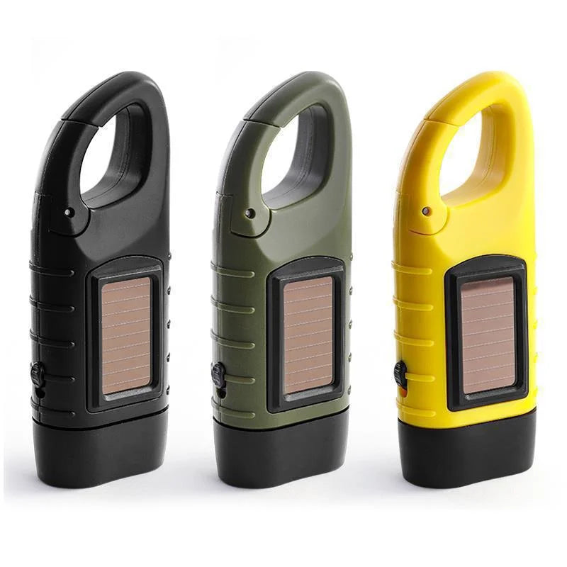 ESMARTER Solar Hand Crank LED Flashlight | Emergency Camping Torch