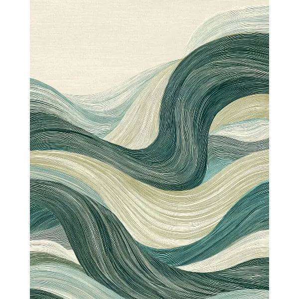 Japandi Wabi-Sabi Zen Abstract Wave Canvas Wall Art Print