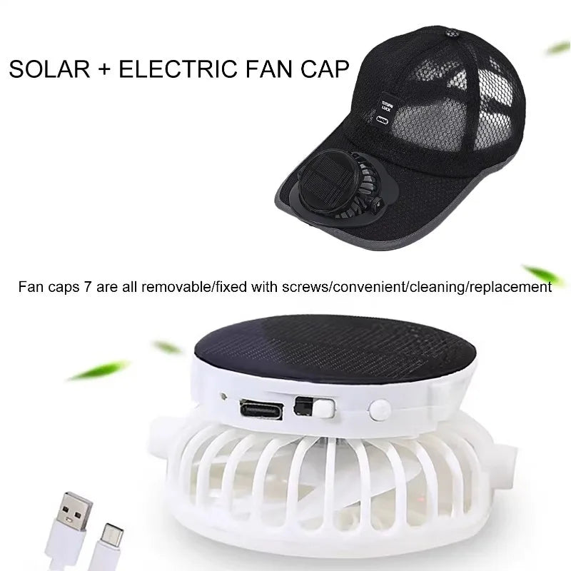 Solar Fan Hat – Cooling Baseball Cap for Hiking & Outdoor Sports