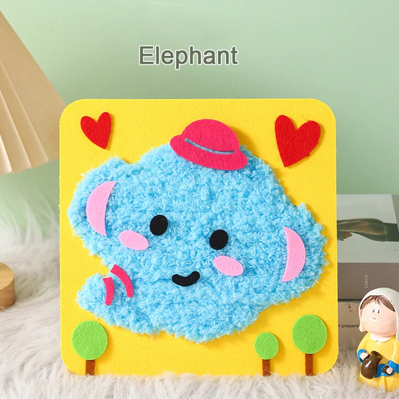 DIY Cartoon Animal Embroidery Doll Kits Fun Non-woven Fabric