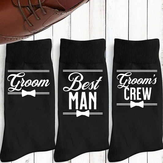 Wedding Party Socks | Groomsman, Best Man & Father of Bride Gift Novelty Wedding Socks Peaceful Pleasures Health and Wellness