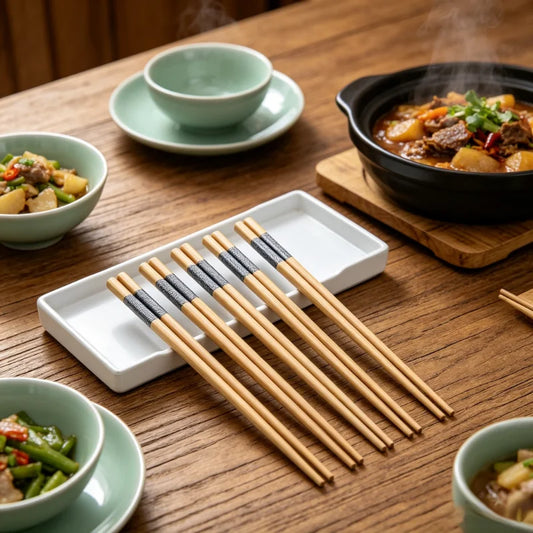 Premium Bamboo Chopsticks 10 Pairs | Non-Slip, Eco-Friendly
