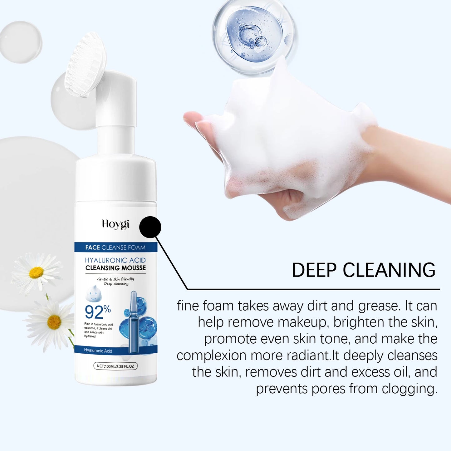 Hyaluronic Acid Cleansing Foam – Oil Control & Brightening Wash