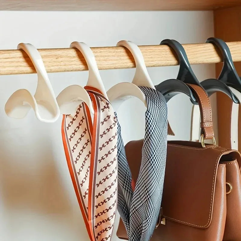 10pcs Widen Multipurpose Hangers Connection Hook Space Saving Hat Silk Scarf Shawls Handbag Hanging Rack Wardrobe Organizer Peaceful Pleasures Health and Wellness