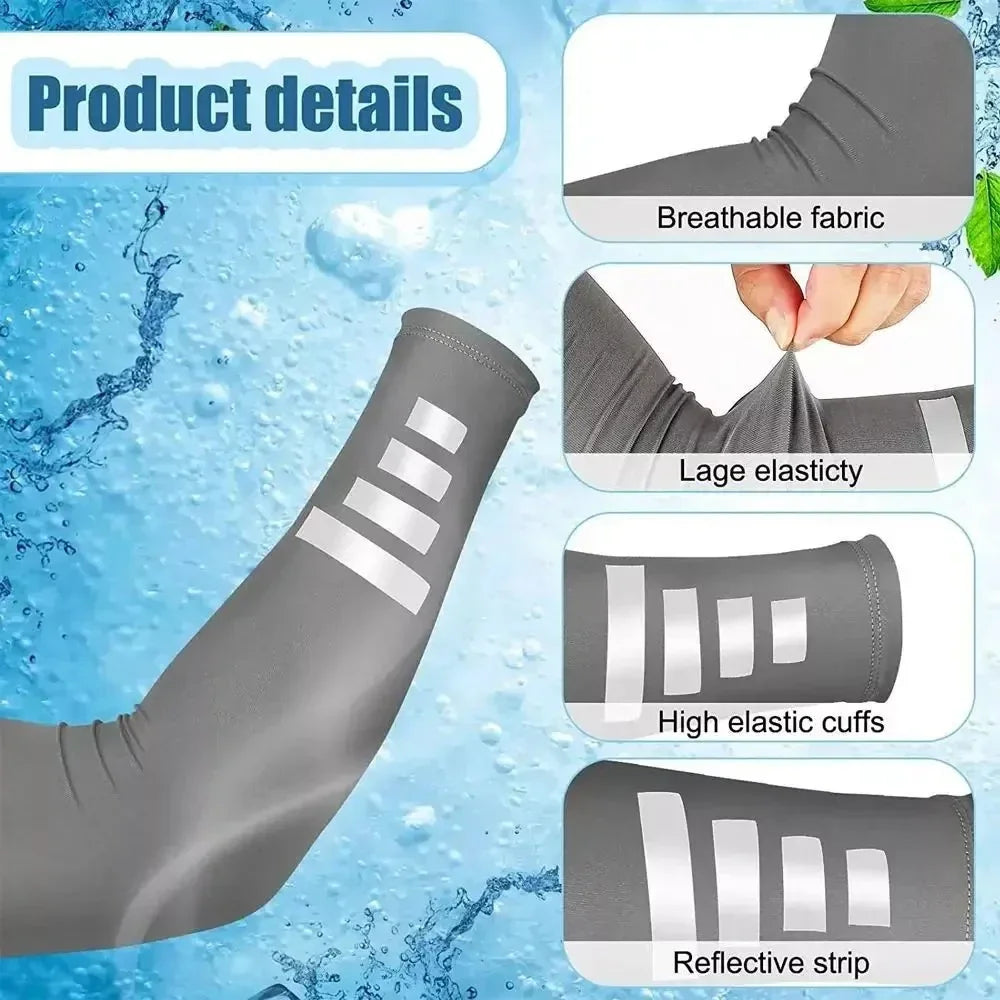 Fingerless Gloves & Arm Warmers Set - Thumb Hole Knit Sleeves for Running, Cycling, Gym - Men & Women (1 Pair) Peaceful Pleasures Health and Wellness