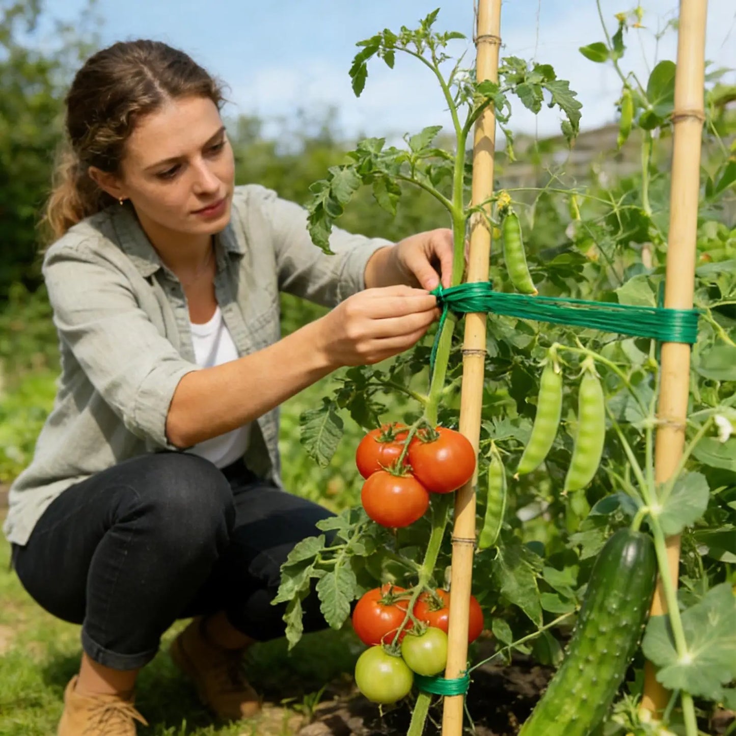 Reusable & Adjustable Plant Ties Gentle Garden Ties Flexible Support for Tomatoes, Roses, Climbing Vines, Stems, Reusable & Soft Peaceful Pleasures Health and Wellness