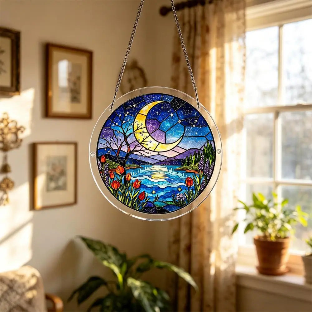Stained Glass Acrylic Hummingbird Suncatcher Window Hanging