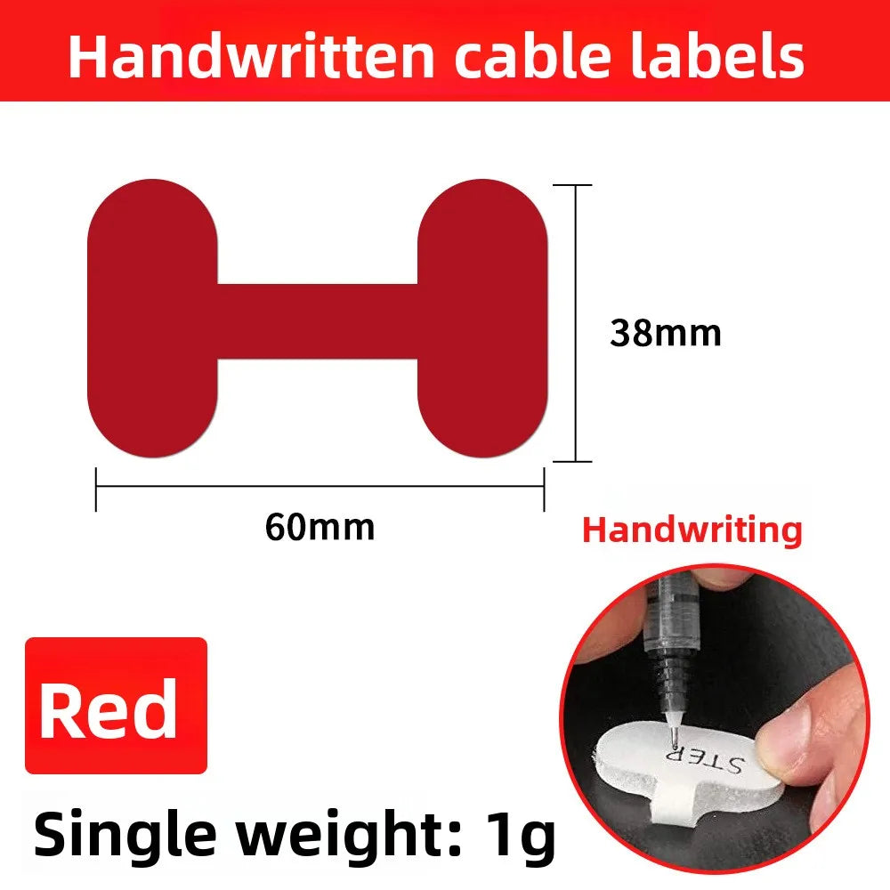 Writeable Self-Adhesive Cable Ties | Colorful Wire Organizer