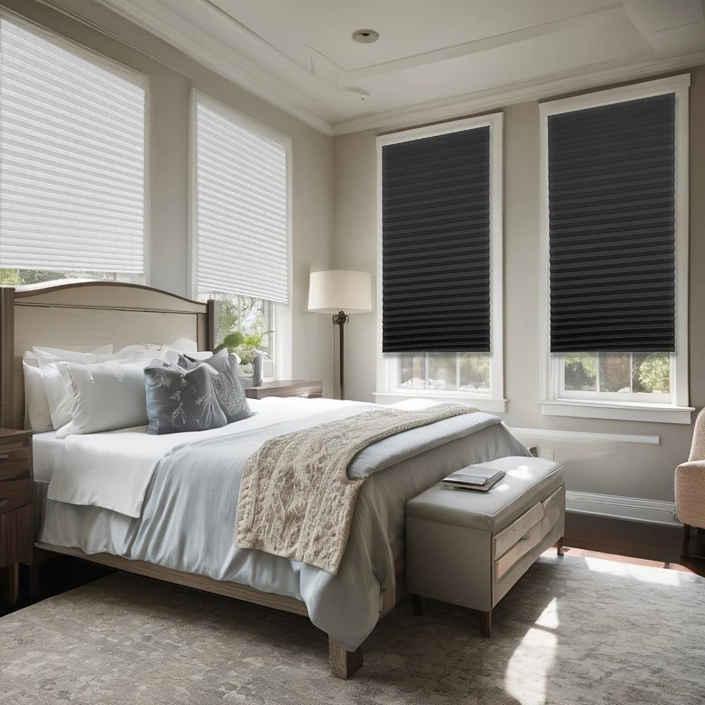Window Pleated Zebra Blinds And Shades Blind Roller Blackout Curtain For Bedroom Balcony It Provides Sun Shading, UV Protection Peaceful Pleasures Health and Wellness