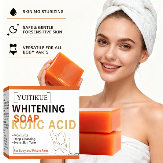 YUITIKUE Kojic Acid Whitening Soap - Brightens Skin Tone, Deep Cleansing & Moisturizing, Gentle for Sensitive Skin & Body Care Peaceful Pleasures Health and Wellness Default Title