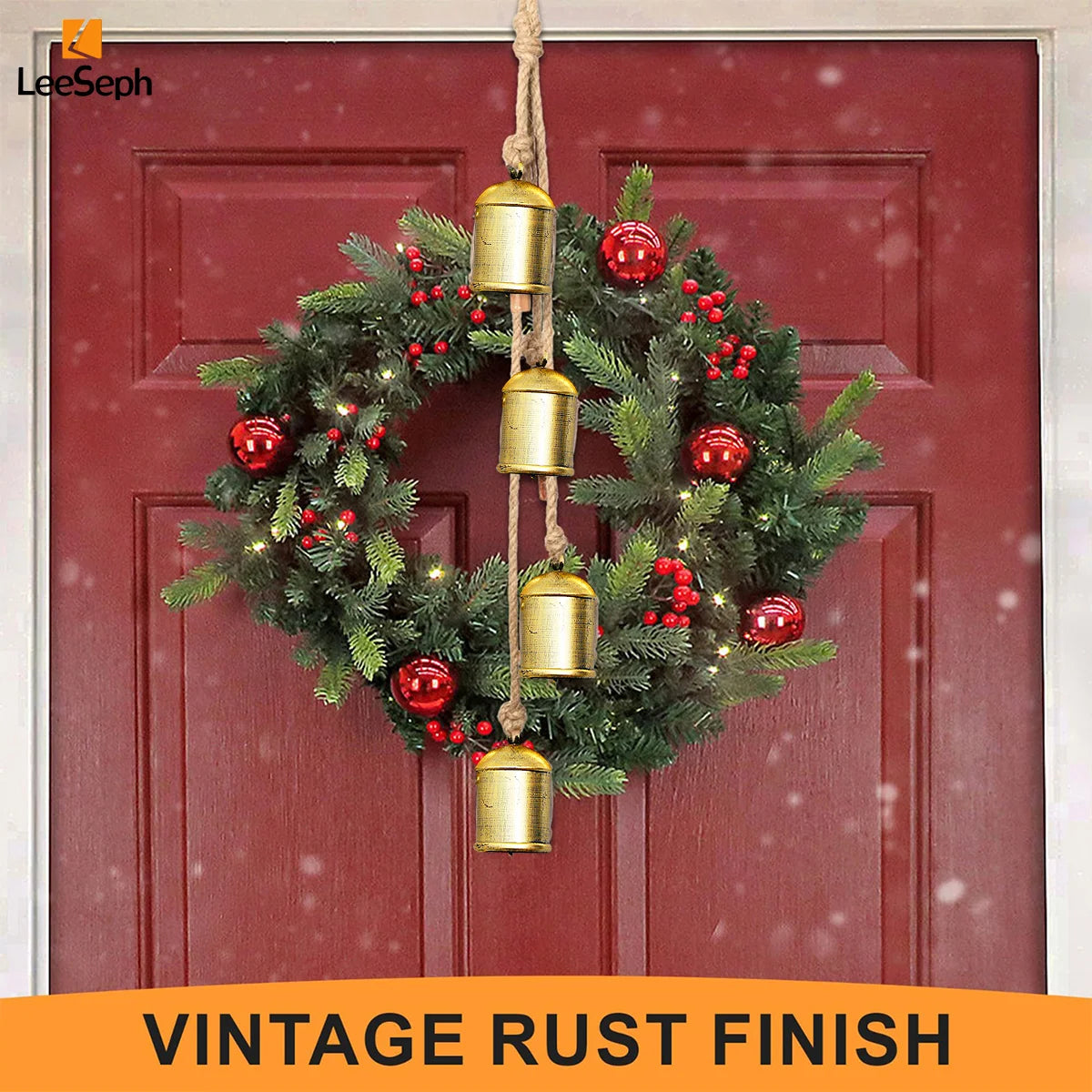 Leeseph Christmas Hanging Bell Ornaments, Metal Bells for Festive Holiday Décor, Timeless Design, Perfect for Your Christmas Peaceful Pleasures Health and Wellness