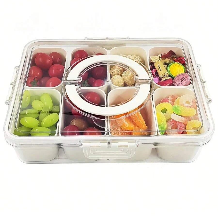 Divided Snack Box Container – 4 or 8 Grid Portable Food Storage & Salad Organizer