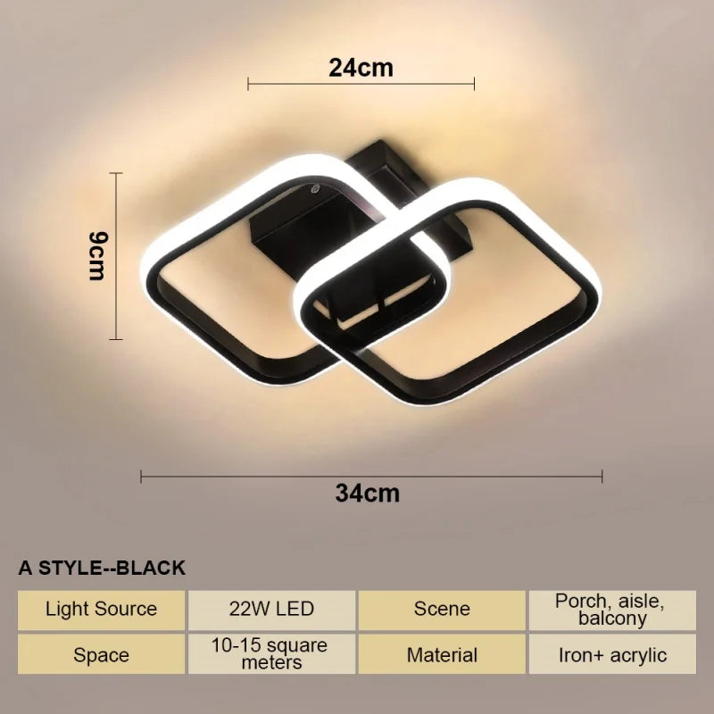 RUNTOIN Modern LED Ceiling Light | Bedroom, Hallway & Living Room