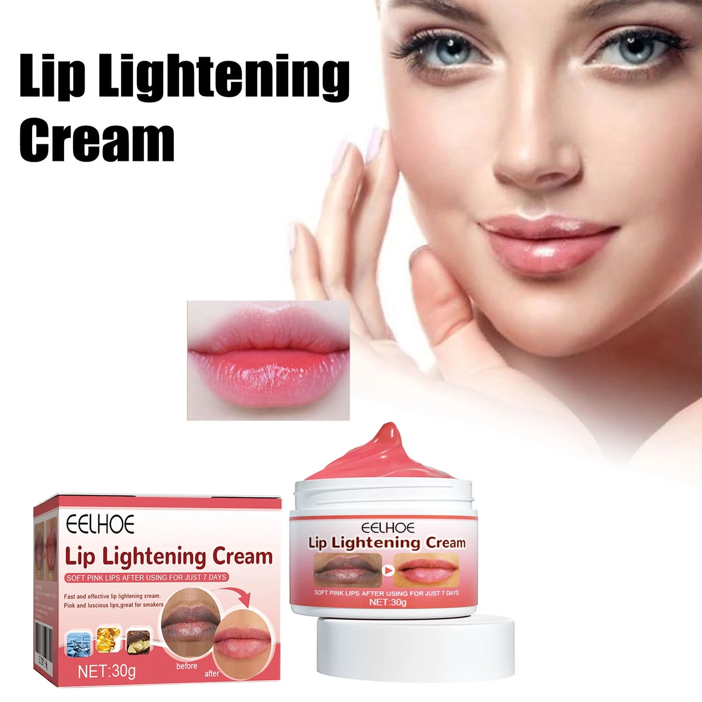 Eelhoe Lip Brightening Balm – Dark Pigment & Moisture Cream 30g Lip Brightening Balm Peaceful Pleasures Health and Wellness
