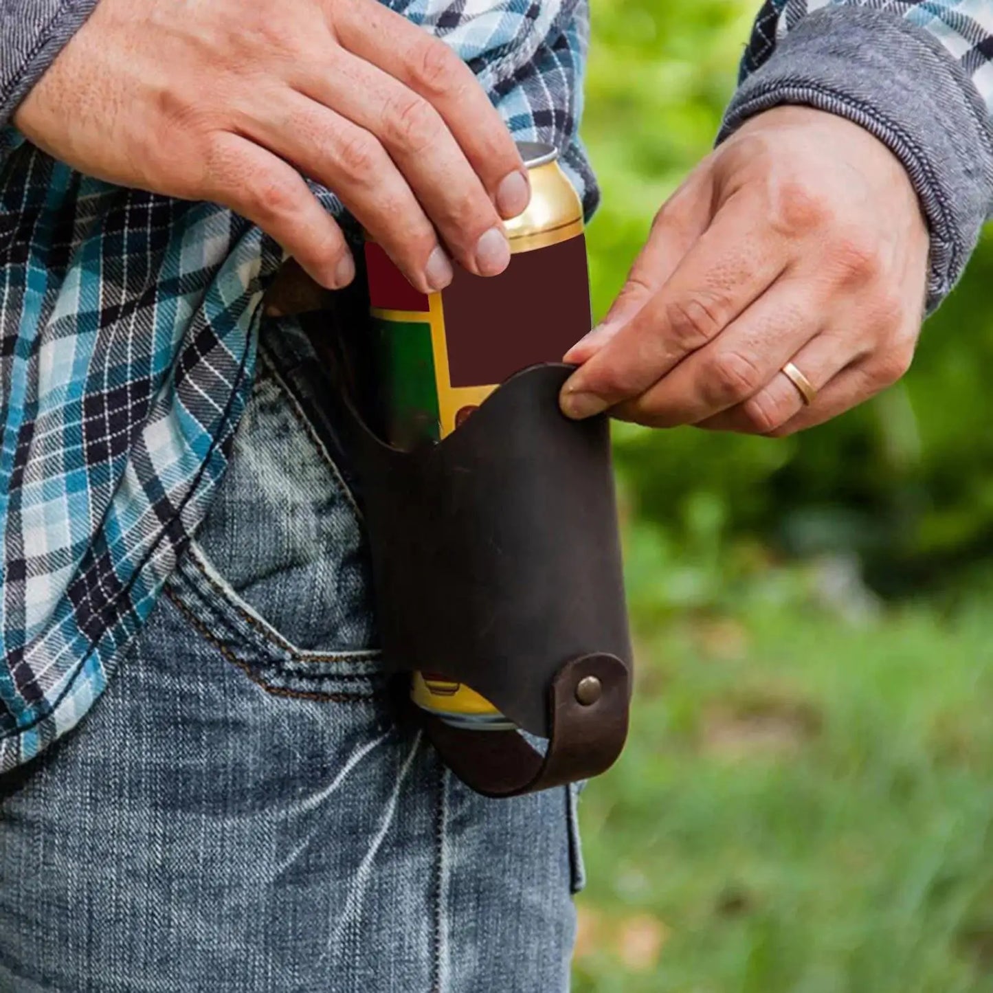 PU Leather Belt Bottle Holder – Outdoor Waist Drink Carrier