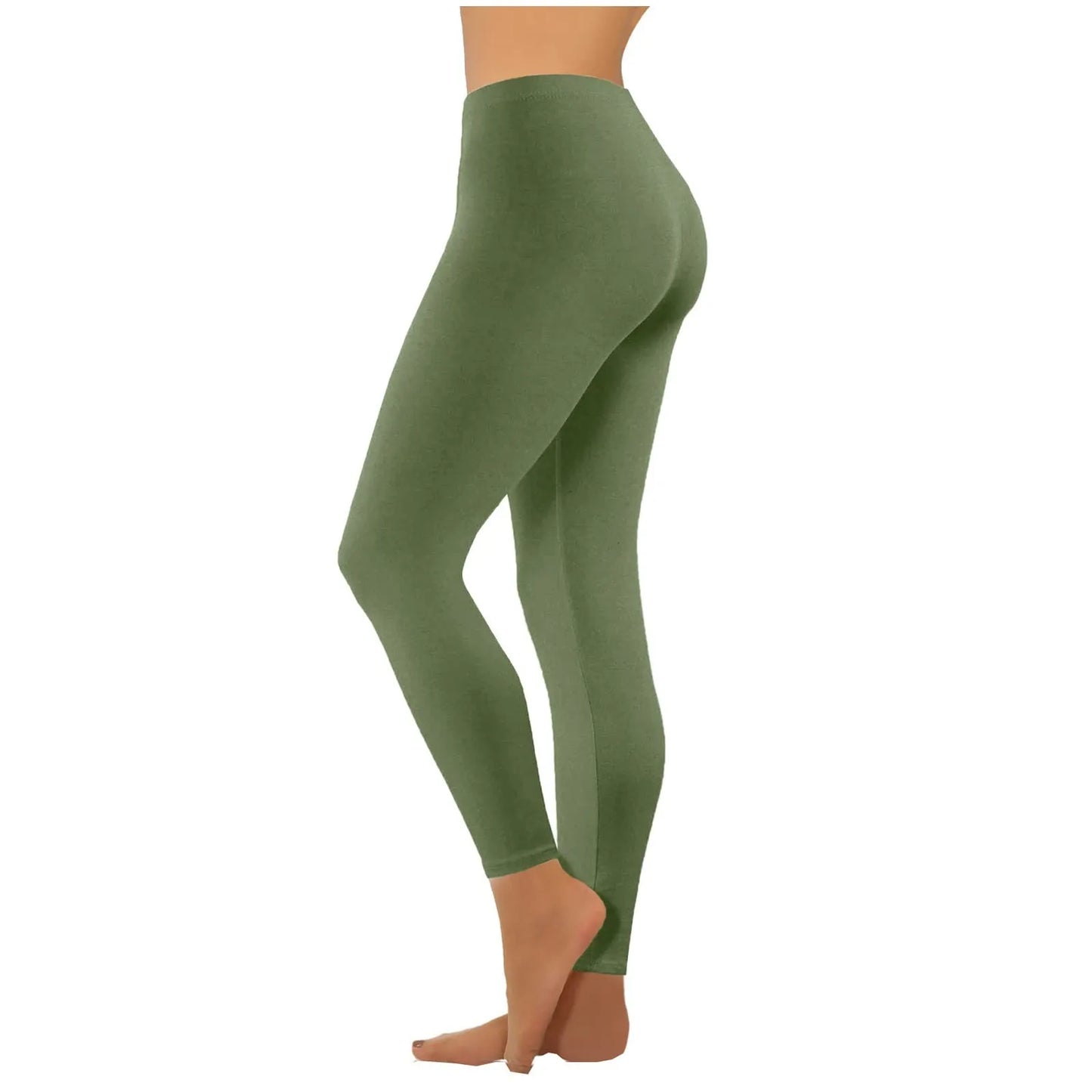 High Waist Yoga Leggings Seamless Push Up Sport Leggings Fitness Running Pants Solid Highly Elastic Underwear Bottoms Peaceful Pleasures Health and Wellness Army Green XL