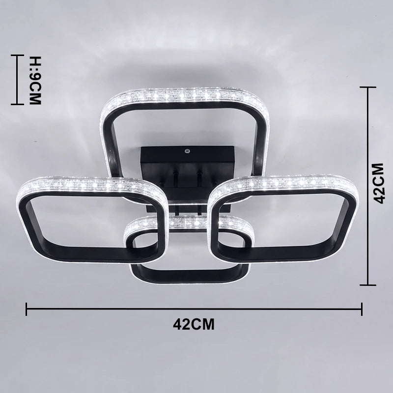 Crystal LED Ceiling Light 3-Color 3000K–6500K | Bedroom & Kitchen