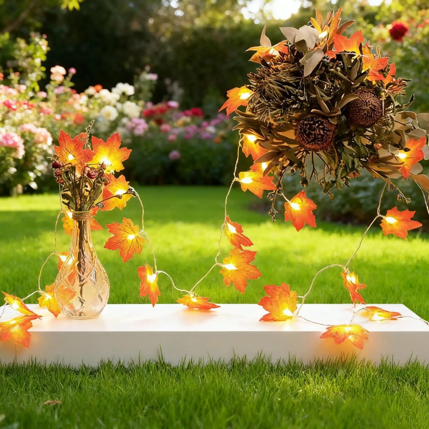Maple Leaf String Lights 19.69Ft | Fall Halloween Thanksgiving