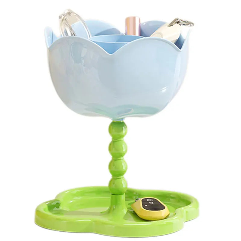 Flower Double-Layer Key Dish Tray & Decorative Desk Rack