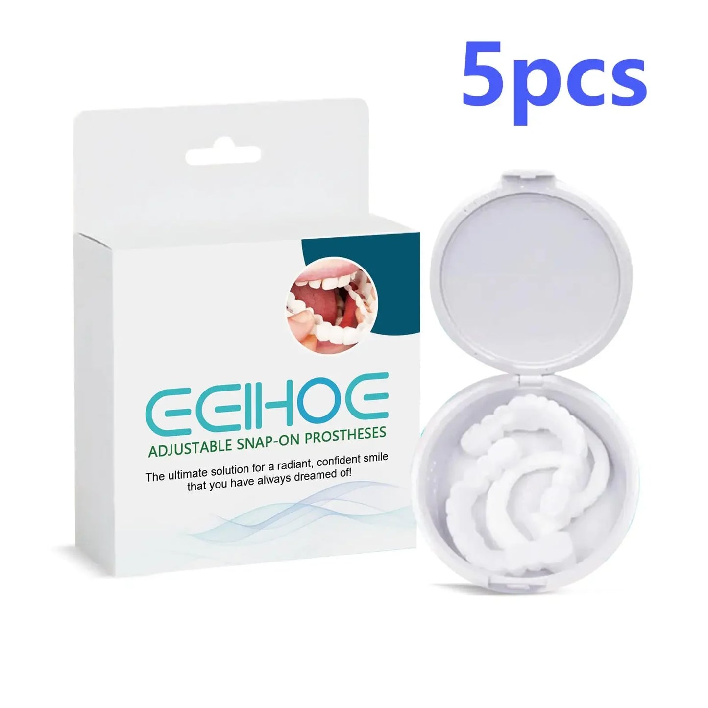EELHOE Snap-On Veneers – Temporary Tooth Cover for an Instant Smile Peaceful Pleasures Health and Wellness 5pairs boxed