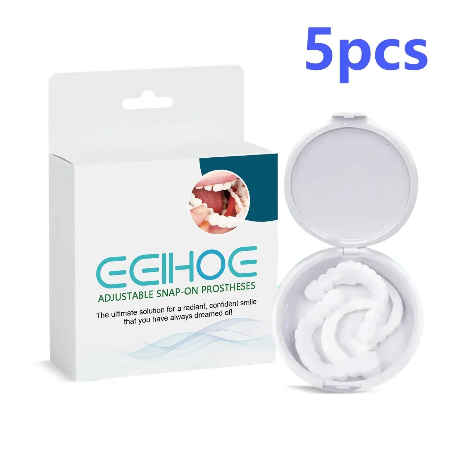 EELHOE Snap-On Veneers – Temporary Tooth Cover for an Instant Smile Peaceful Pleasures Health and Wellness 5pairs boxed