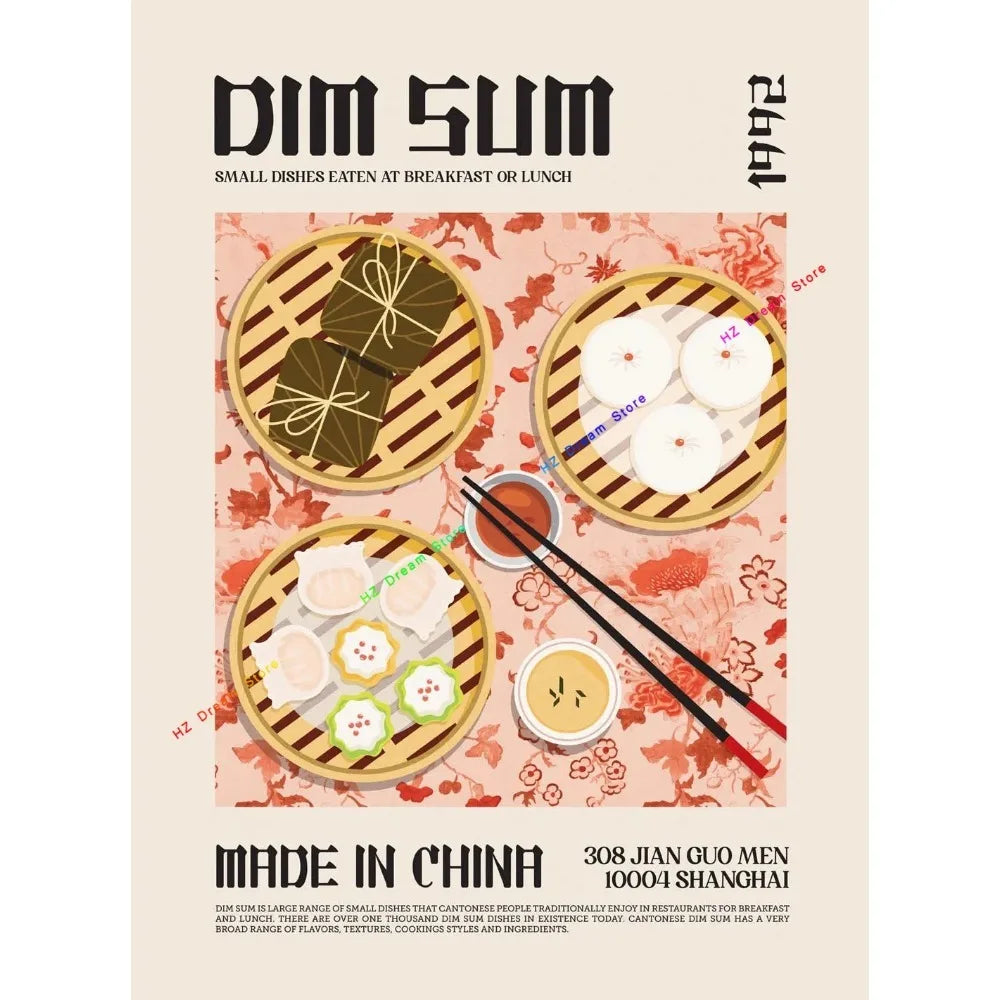 Ramen Food Traditional Asian Dumplings Noodle Soup Italian Pizza Mexican Food Tacos Sushi Bar Food Print Posters Kitchen Deco Peaceful Pleasures Health and Wellness 5 20x30cm