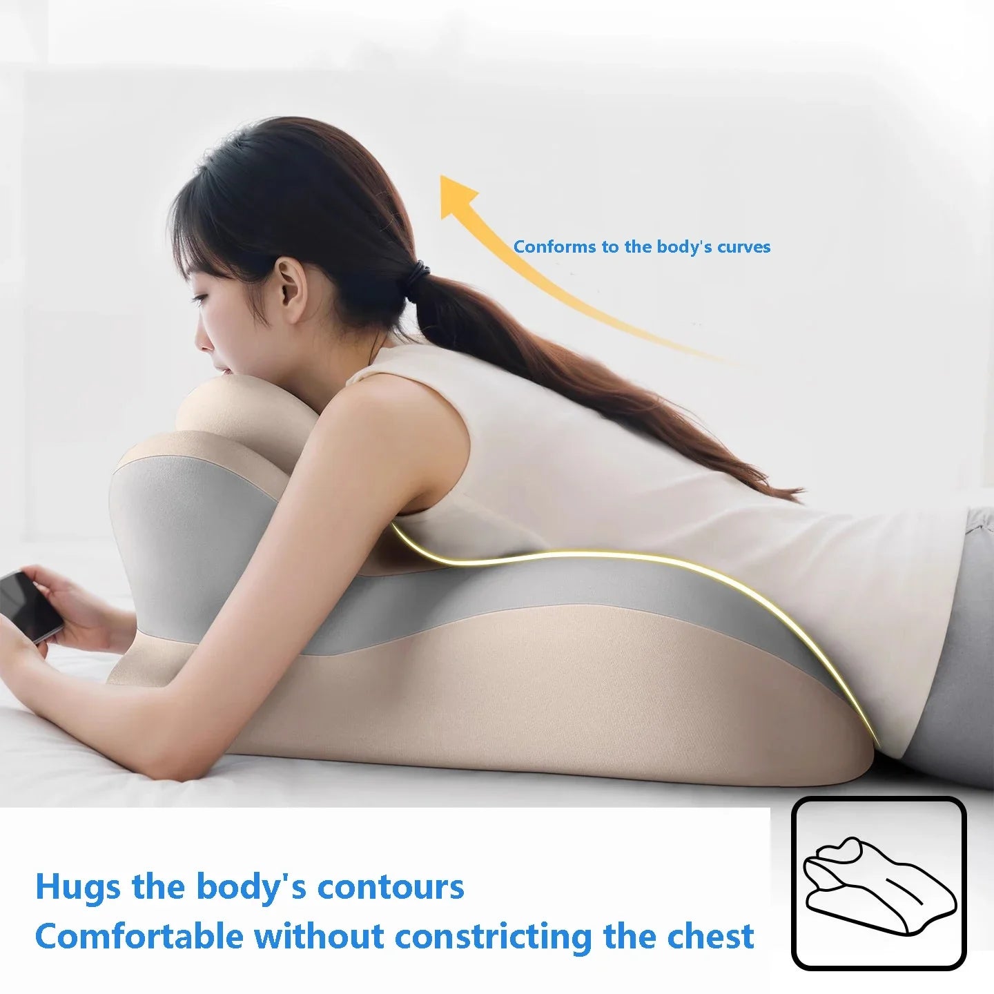 multi-functional Memory Foam Pillow Ergonomic Support Neck Leg Rest Reading Phone Use Bed Sofa Wedge Shape Pain Relief Comfort Peaceful Pleasures Health and Wellness