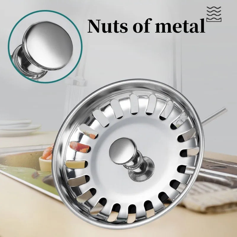 Stainless Steel Kitchen Sink Strainer & Stopper | 80mm Drain