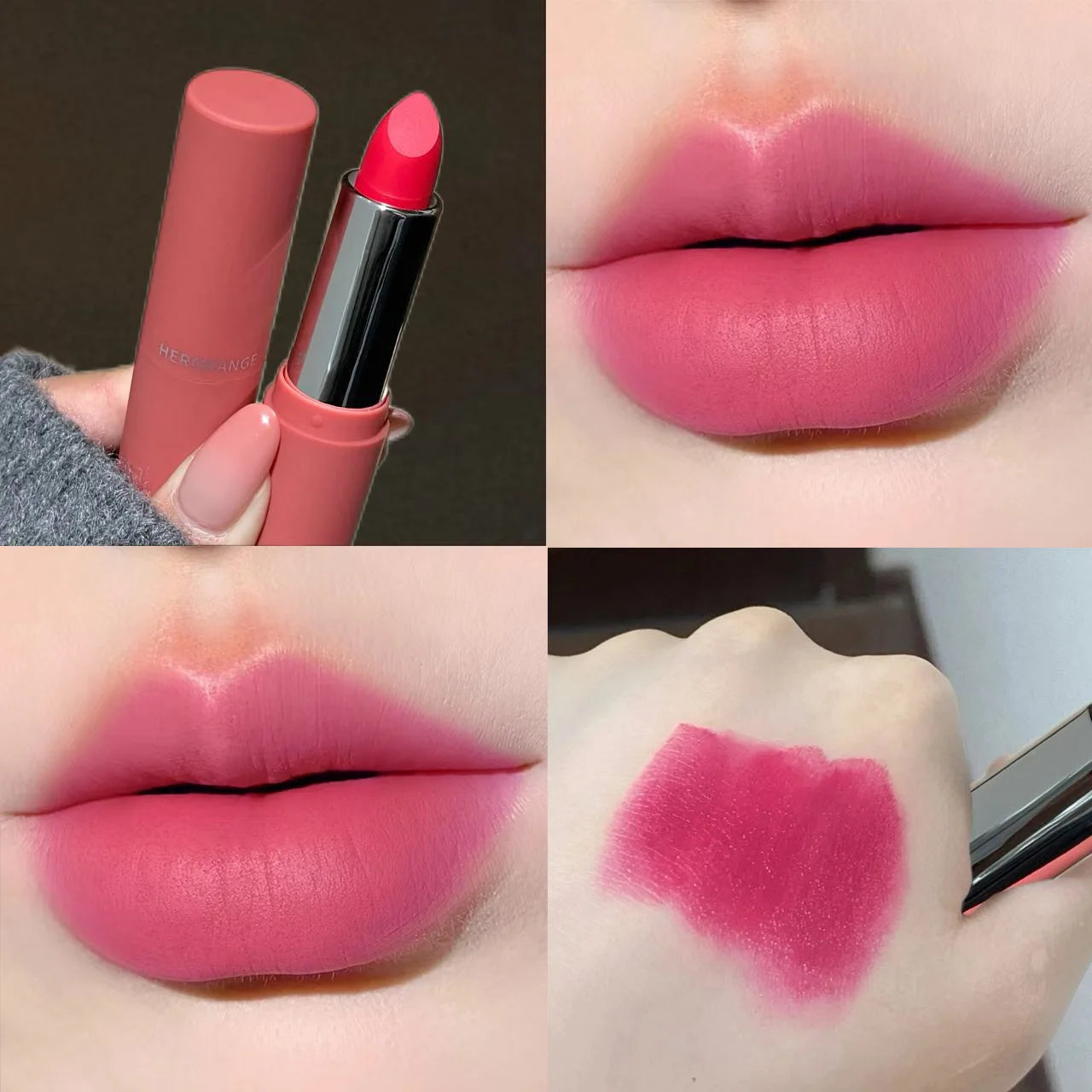 Rose Bean Paste Matte Lipstick – Waterproof Long-Lasting Lip Tint