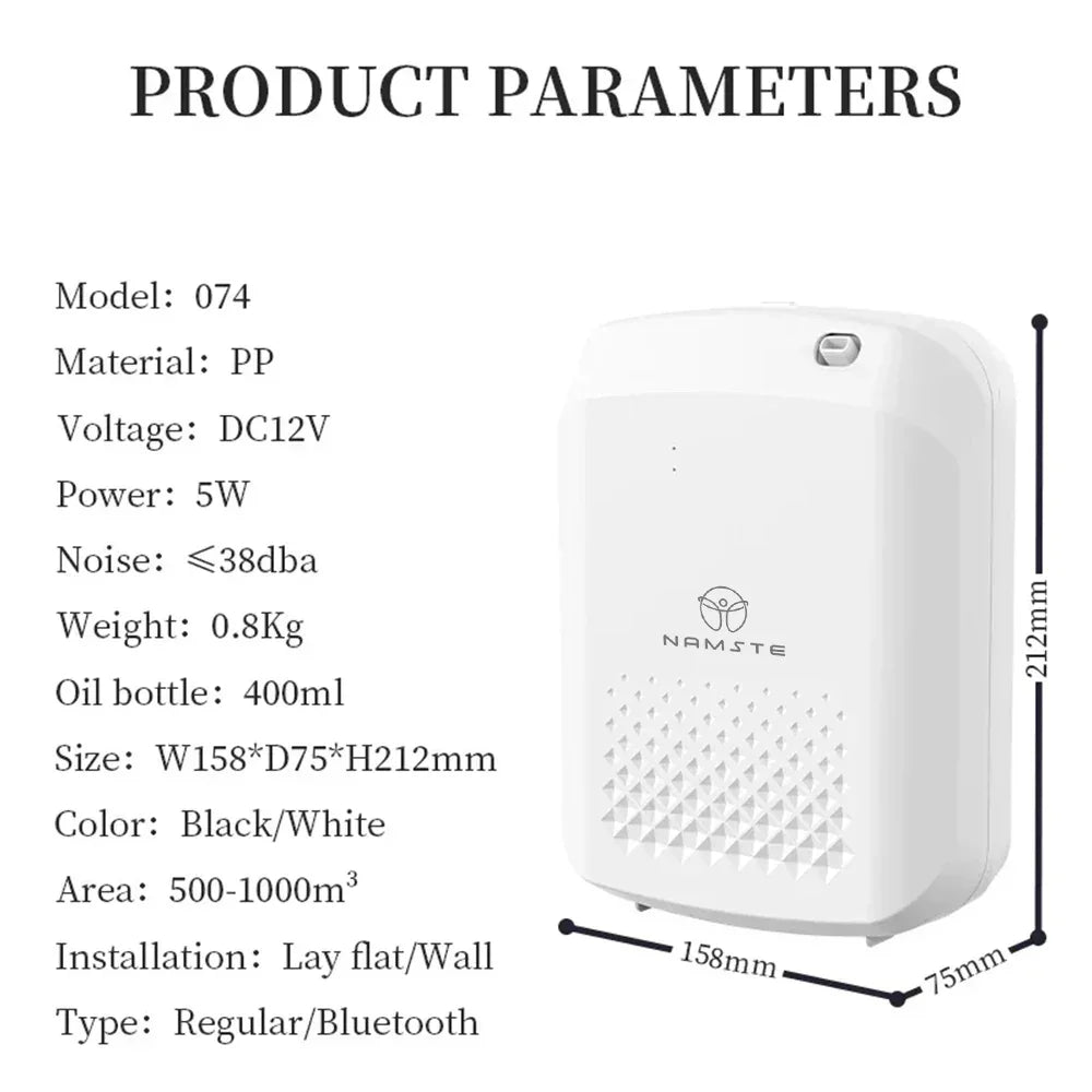 NAMSTE Smart Aroma Diffuser Hotels professional Fragrance Diffuser 1000m³ Large Room Aroma Machine With Fan Bluetooth Control Peaceful Pleasures Health and Wellness