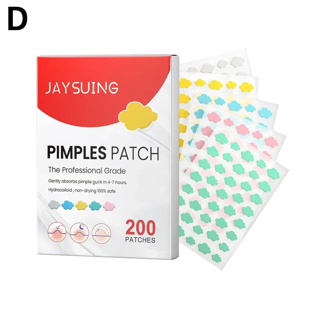 200pcs Hydrocolloid Acne Patch Facial Skin Care Repair Fade Blemishes Pimple Zots Closed Acne Blemishes Cover Acne Pimple Patch Peaceful Pleasures Health and Wellness 200pcs-cloud