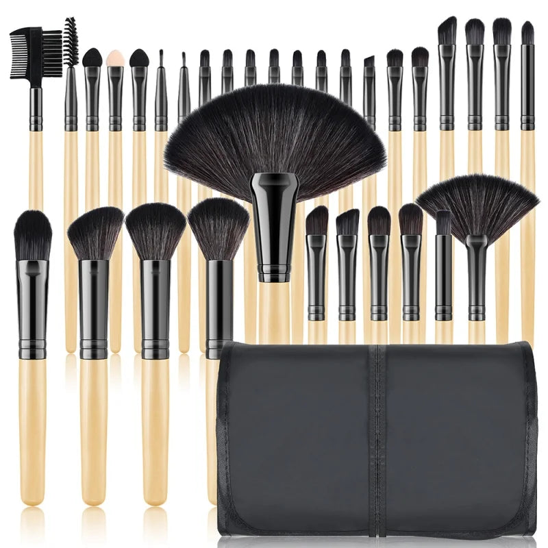 RUNTOIN 32-Piece Professional Makeup Brush Set – Face & Eye