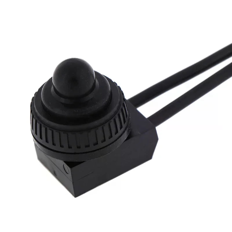 2PCS 12V Waterproof Push Button On-Off Switch With 4" Lead Wire Black Peaceful Pleasures Health and Wellness