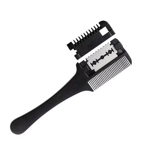Salon Old-fashioned Portable Hair Thinning Comb Hair Clipper Stainless Steel Double Edge Blade Home Use Self Cutting Tools Peaceful Pleasures Health and Wellness