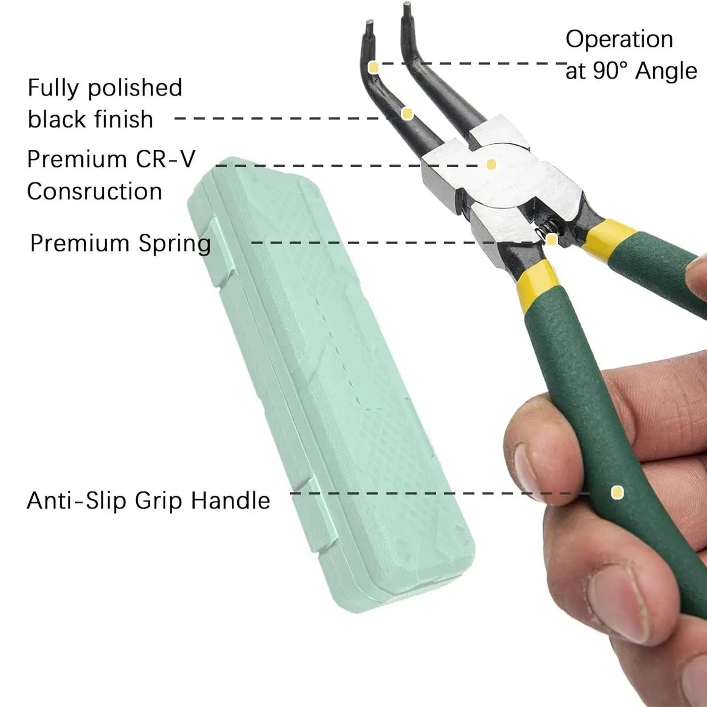 Circlip Pliers Internal External Spring Clamp Set Precision Spring Loaded Pliers for Automotive Home Mechanic Workshop Industry Peaceful Pleasures Health and Wellness