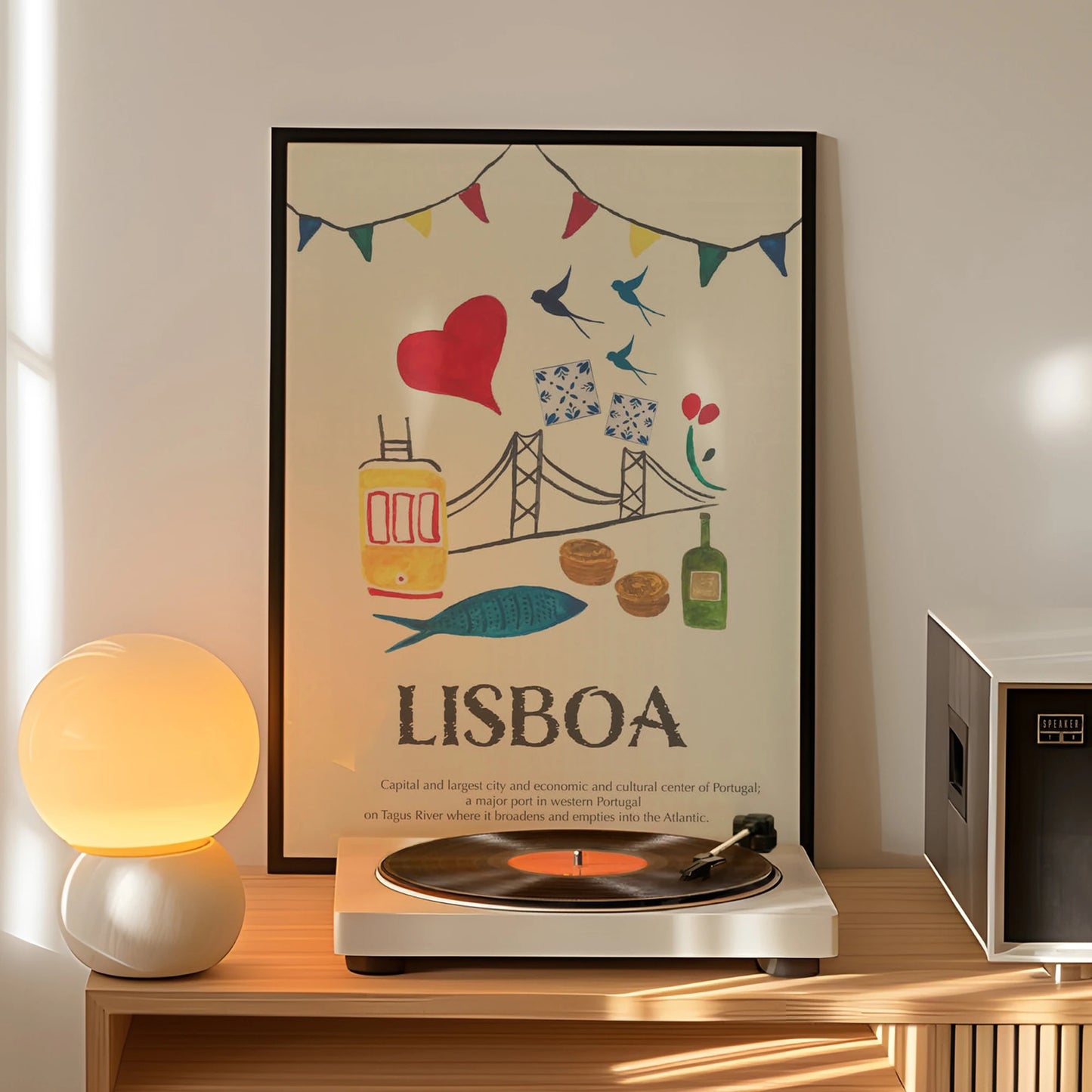 Lisboa Minimalist Quote Canvas Wall Art Print | Home Decor