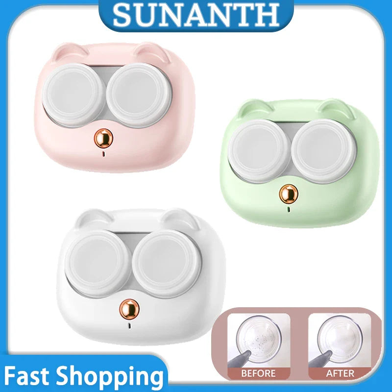 Portable High-Frequency Vibration Contact Lens Cleaner Case