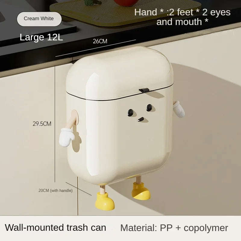 Wall-Mounted Sensor Trash Can 9L/12L – Kitchen Wastebasket