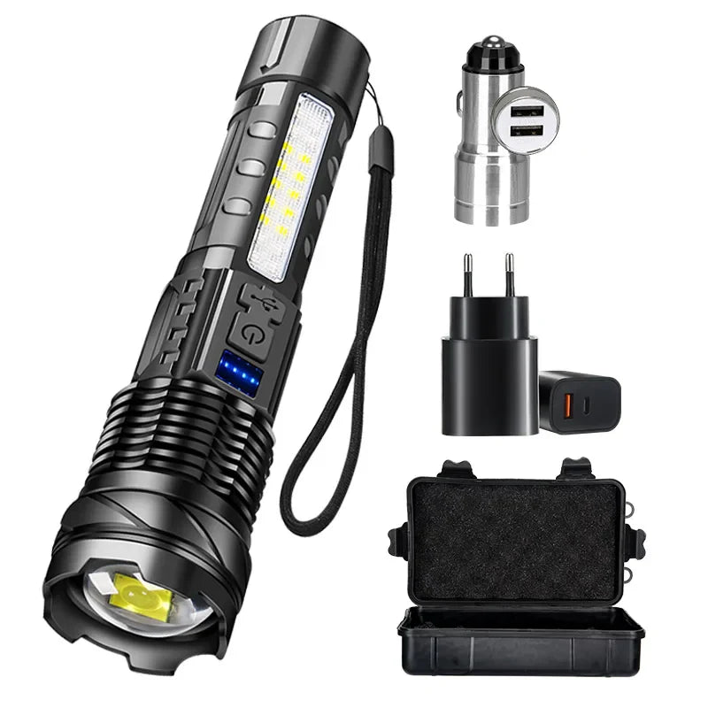 KDULIT LED Tactical Flashlight – 2300 Lumen, Zoom, USB Rechargeable